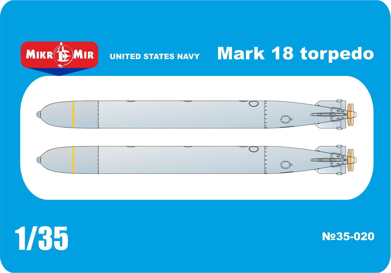 MikroMir 1/35 USA Mark18 torpedo (2 pcs in box ) Plastic Model Kit