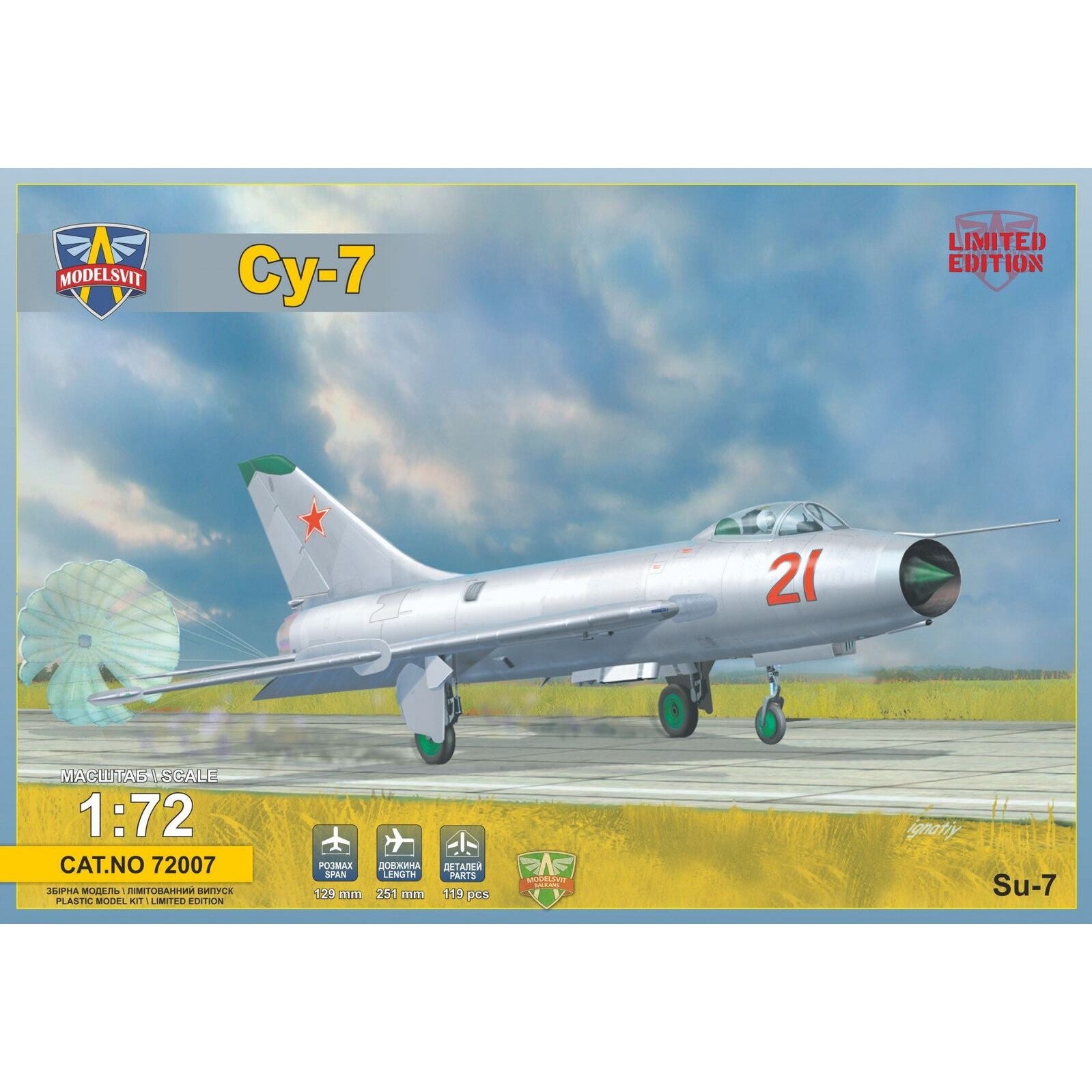 ModelSvit 1/72 Sukhoi Su-7 Soviet fighter Plastic Model Kit