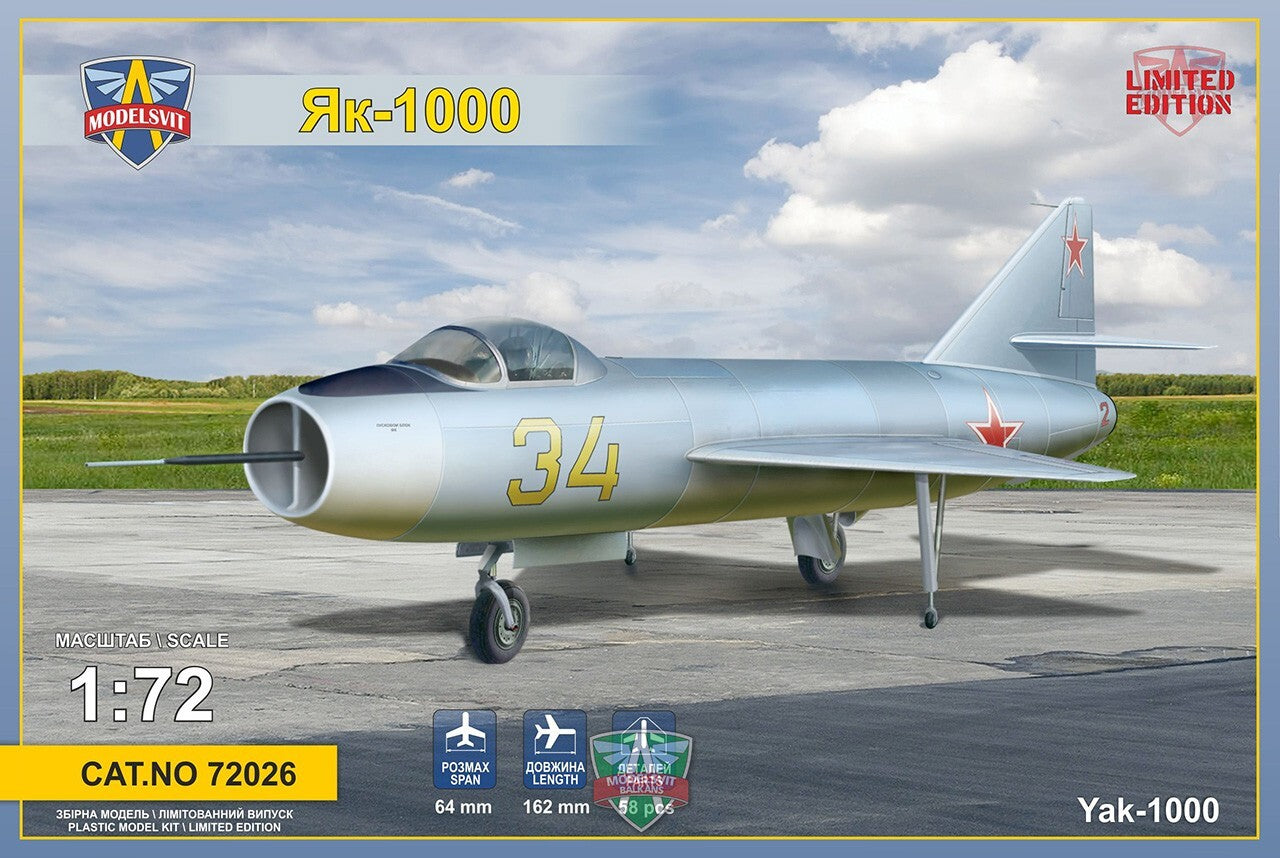 ModelSvit 1/72 Yak 1000 Supersonic demostrator Plastic Model Kit