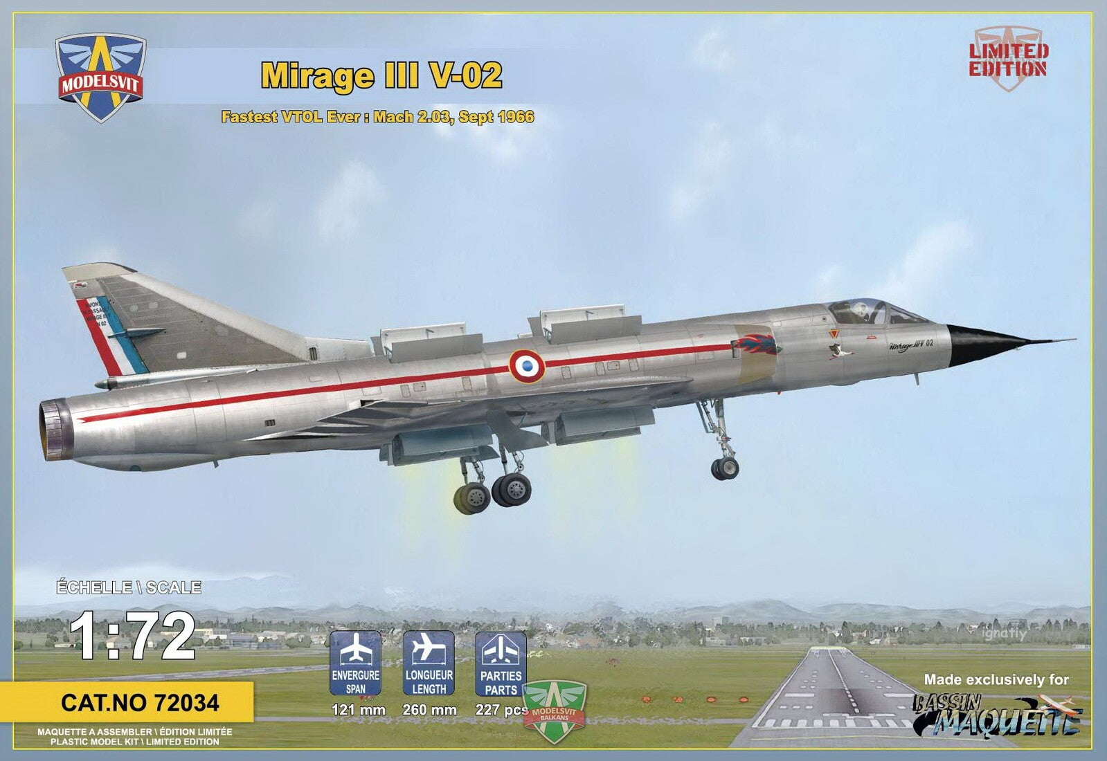 ModelSvit 1/72 Mirage III V-02 fastest VTOL ever Plastic Model Kit