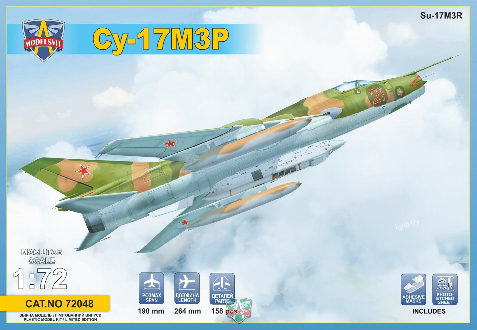 ModelSvit 1/72 Sukhoi Su-17M3R Reconnaisance fighter-bomber with KKP pod Plastic Model Kit