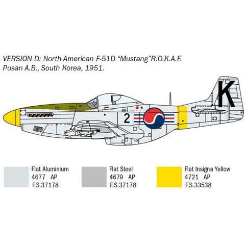 ITALERI 1/72 North American F-51D Mustang "Korean War" with Super Decal Sheet