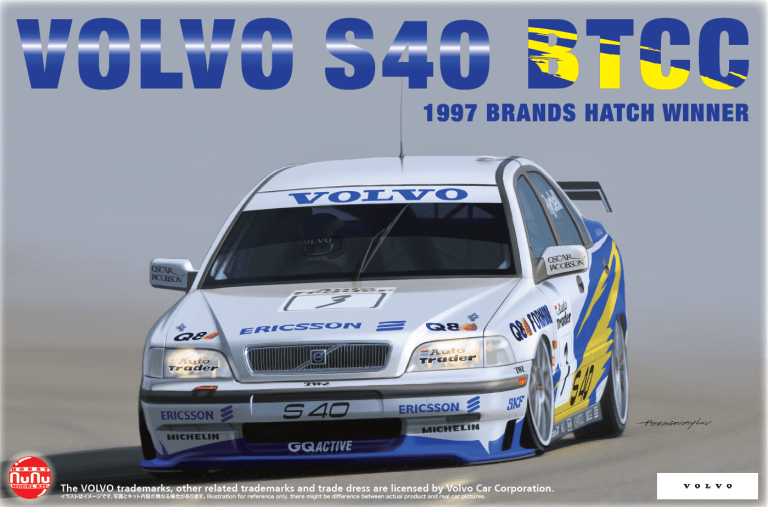 NuNu 1/24 Volvo S40 BTCC 1997 Brands Hatch Winner Plastic Model Kit