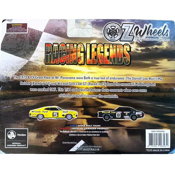 OZ WHEELS RACING LEGENDS Darrell Lea Holden HQ 4dr & Goss XA Falcon 1/64