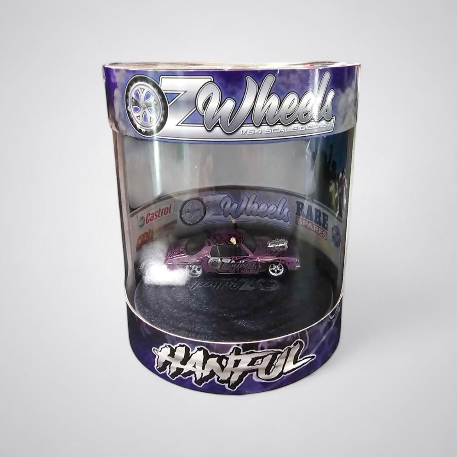 OZ LEGENDS 1:64 Wheels Wrapped Hanful Monaro Skid in Cylinder-SINGLES - MOQ