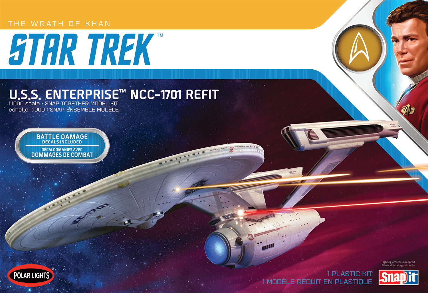 Polar Lights 1/1000 Star Trek U.S.S Enterprise Refit Wrath of Khan Edition 2T Plastic Model Kit