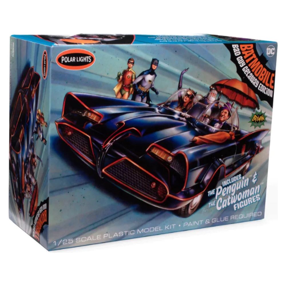 Polar Lights 1/25 1966 Batmobile w/Catwoman & Penguin Figures Plastic Model Kit