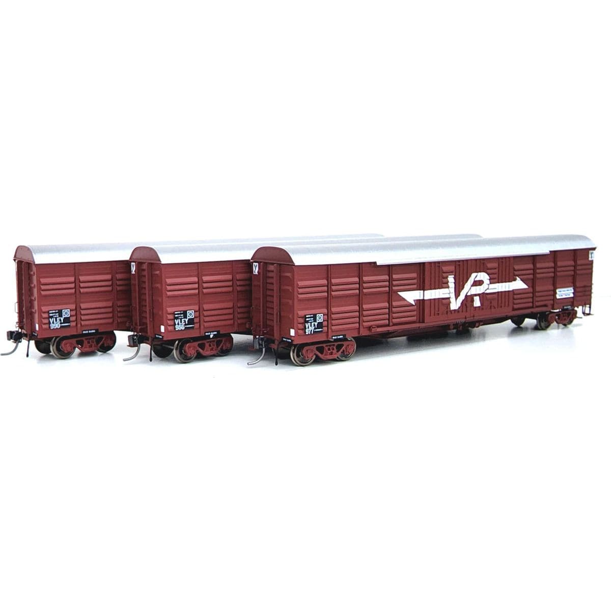 ON TRACK MODELS HO VLEY-02 56' Victorian Louvre Vans 3 Pack