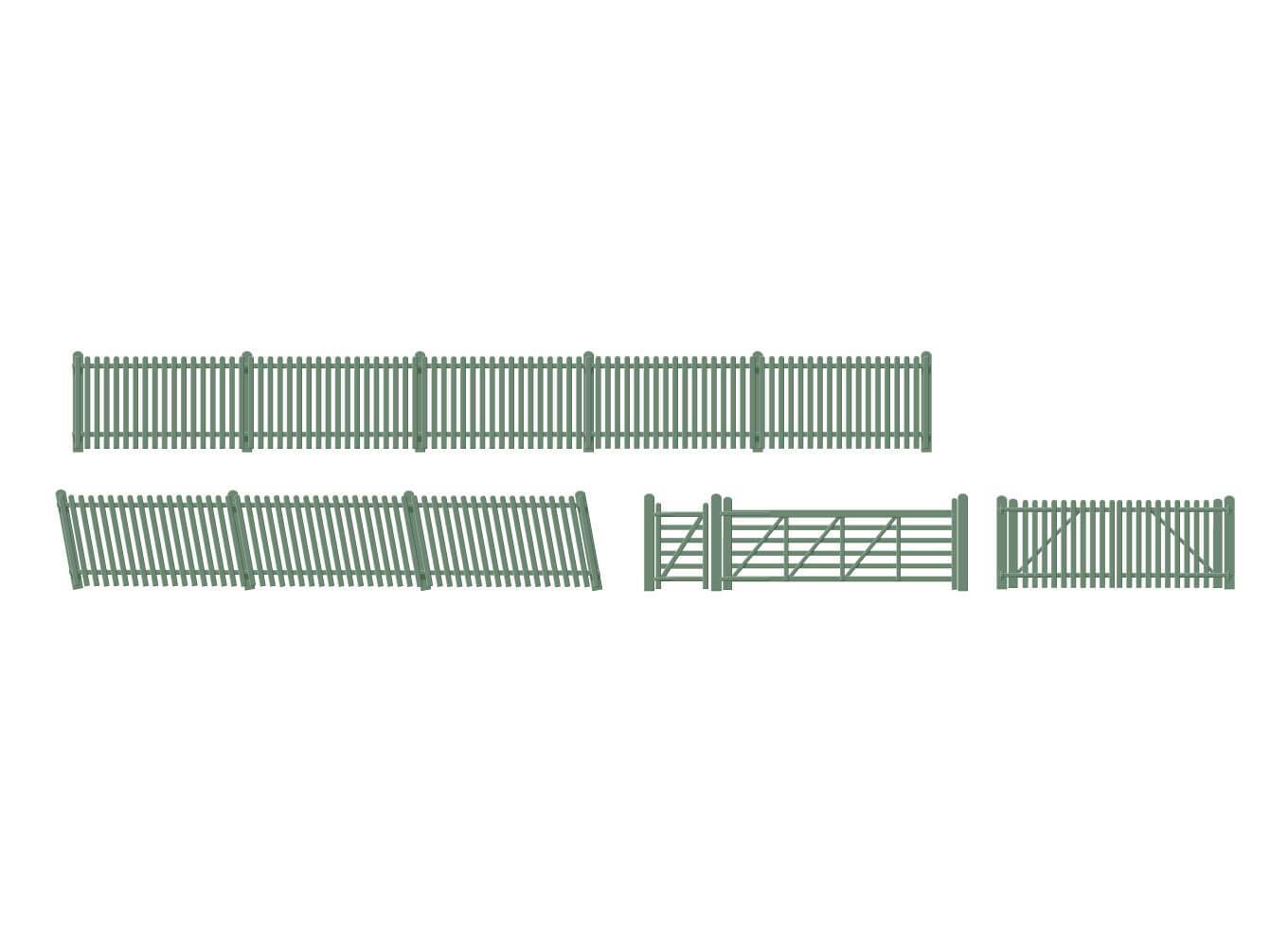 PECO RATIO PICKET FENCING GREEN (INC.GATES & RAMPS)