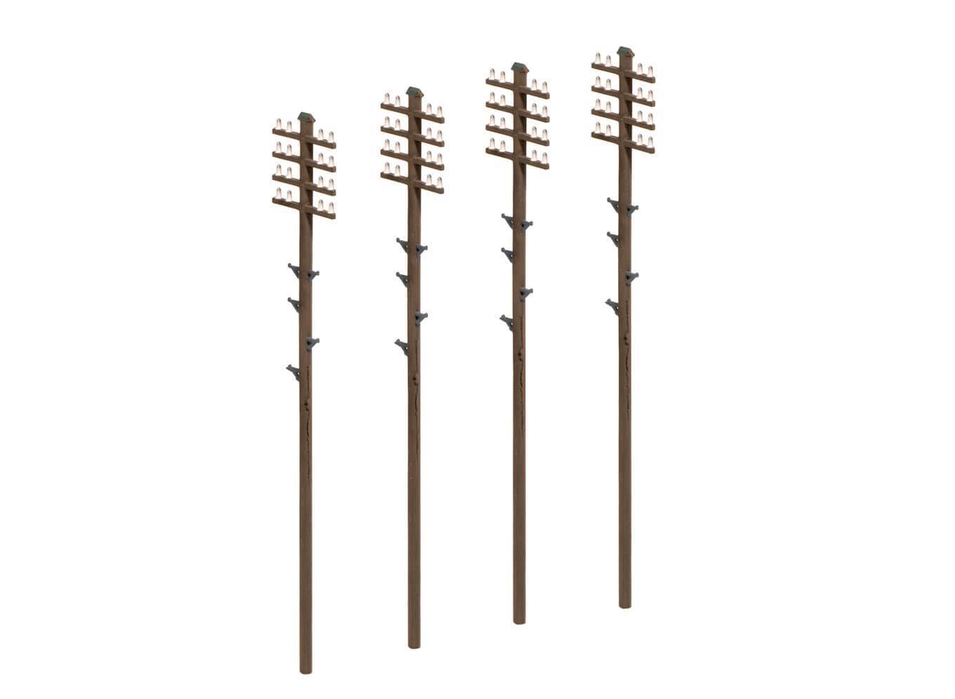 RATIO OO/HO Telegraph Poles (16 Per Pack)