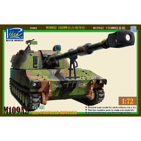 Riich Models 1/72 U.S. M109A2 155MM Self-Propelled Howitzer Plastic Model Kit