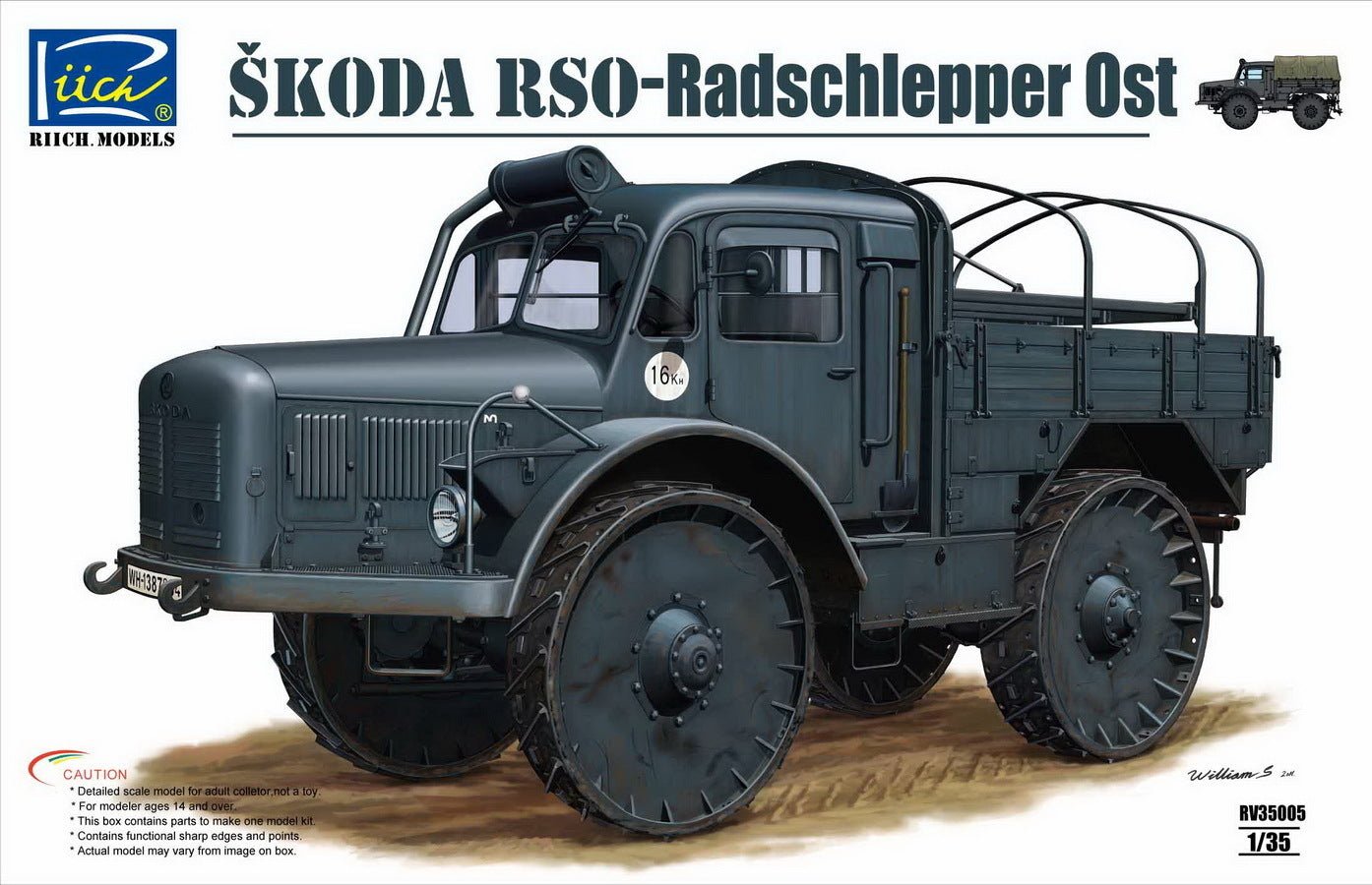 Riich Models 1/35 WWII German Radschlepper OST Skoda RSO Vehicle Plastic Model Kit