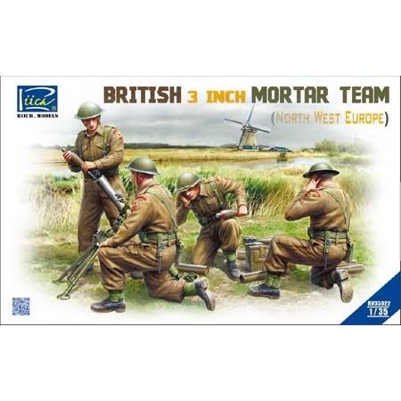 Riich Models 1/35 British 3 inch Mortar Team set (North West Europe) Plastic Model Kit