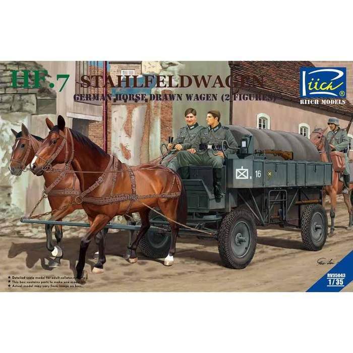 Riich Models 1/35 German Hf.7 steel field wagen (trailer) w/ resin parts (Dual pack)