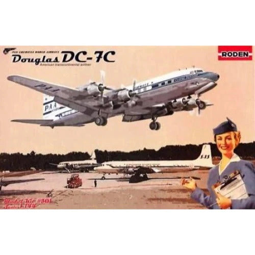 Roden 1/144 DC-7C PAA Pan.Am. world Airways Plastic Model Kit