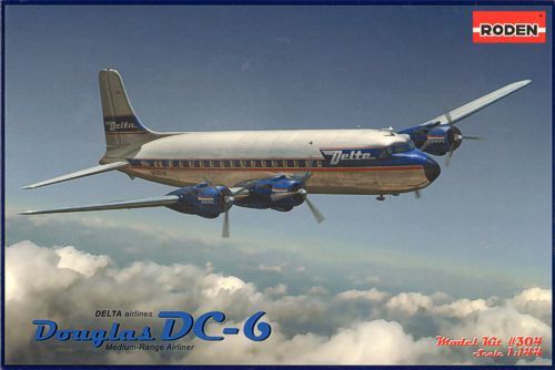 Roden 1/144 DC-6 USA Plastic Model Kit