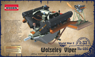 Roden 1/32 Wolseley Viper Allied WWI water-cooled inline engine Plastic Model Kit [626]