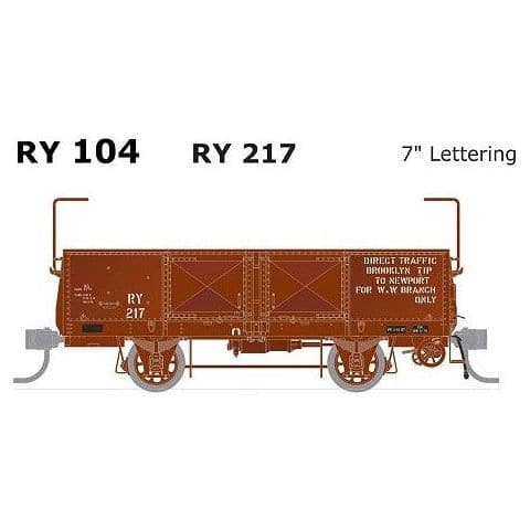 SDS MODELS HO VR RY Wagon RY 217 7" Lettering