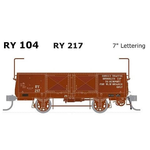 SDS MODELS HO VR RY Wagon RY 217 7" Lettering