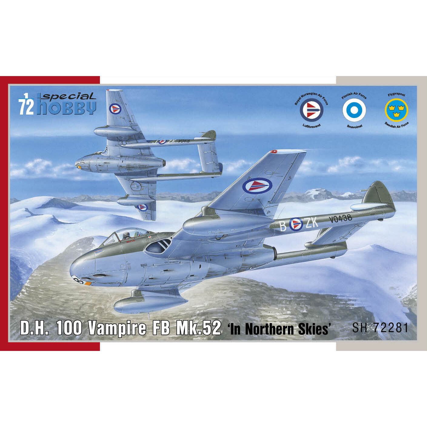 Special Hobby 1/72 DH 100 Vampire FB Mk.52 In Nortrhern Skies Plastic Model Kit