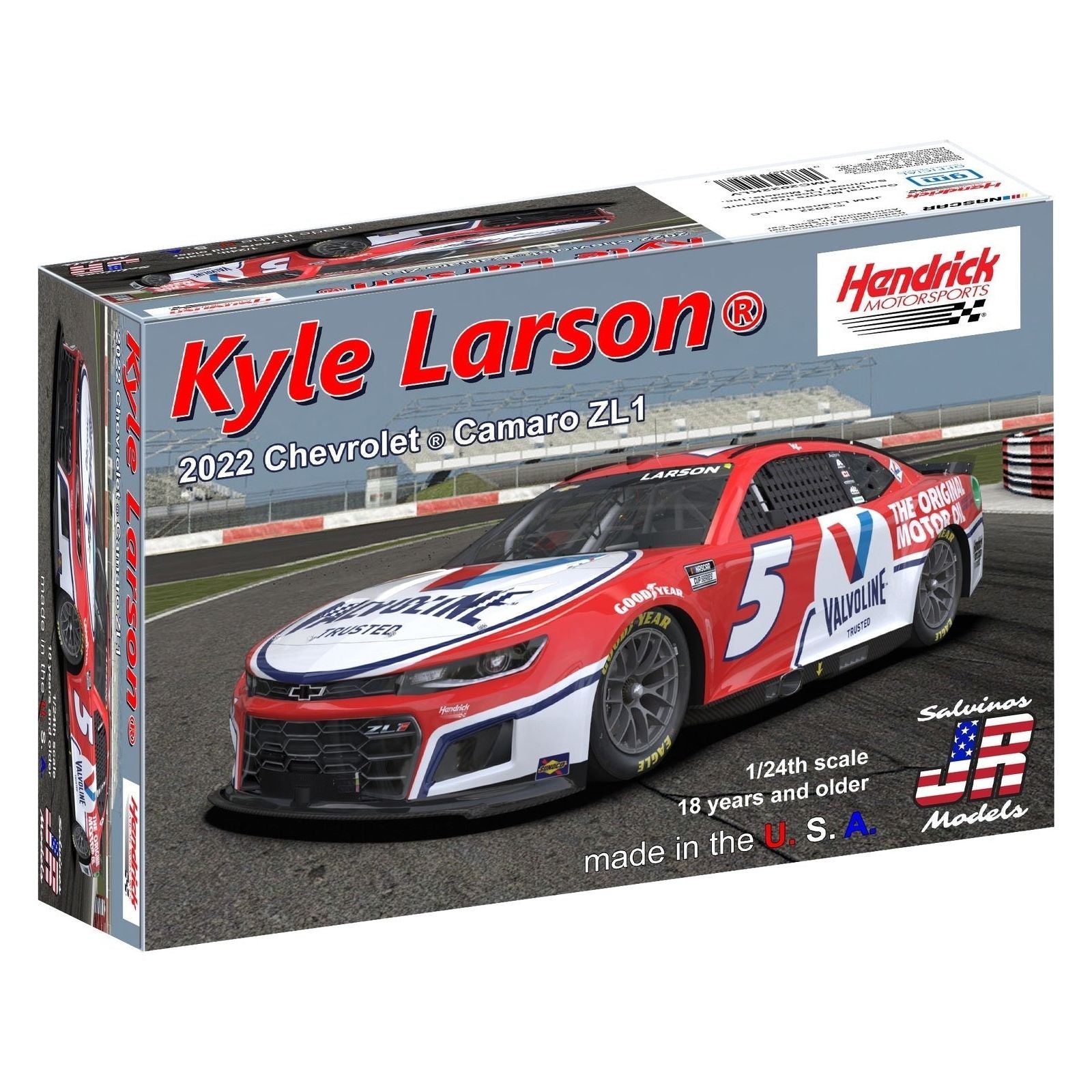 SALVINOS JR 1/24 Hendrick Motorsports Kyle Larson 2022 Camaro - Valvoline Plastic Model Kit