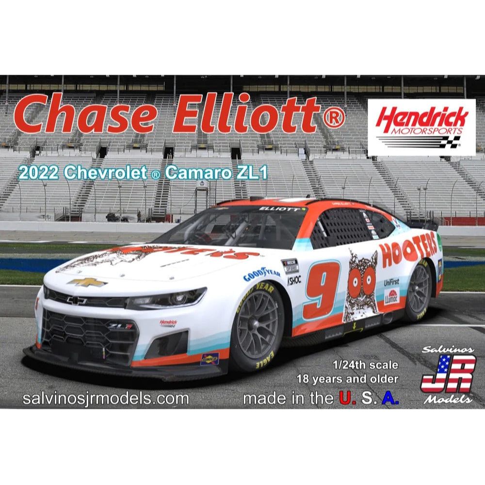 SALVINOS JR 1/24 Hendrick Motorsports Chase Elliot 2022 Camaro - Hooters Plastic Model Kit