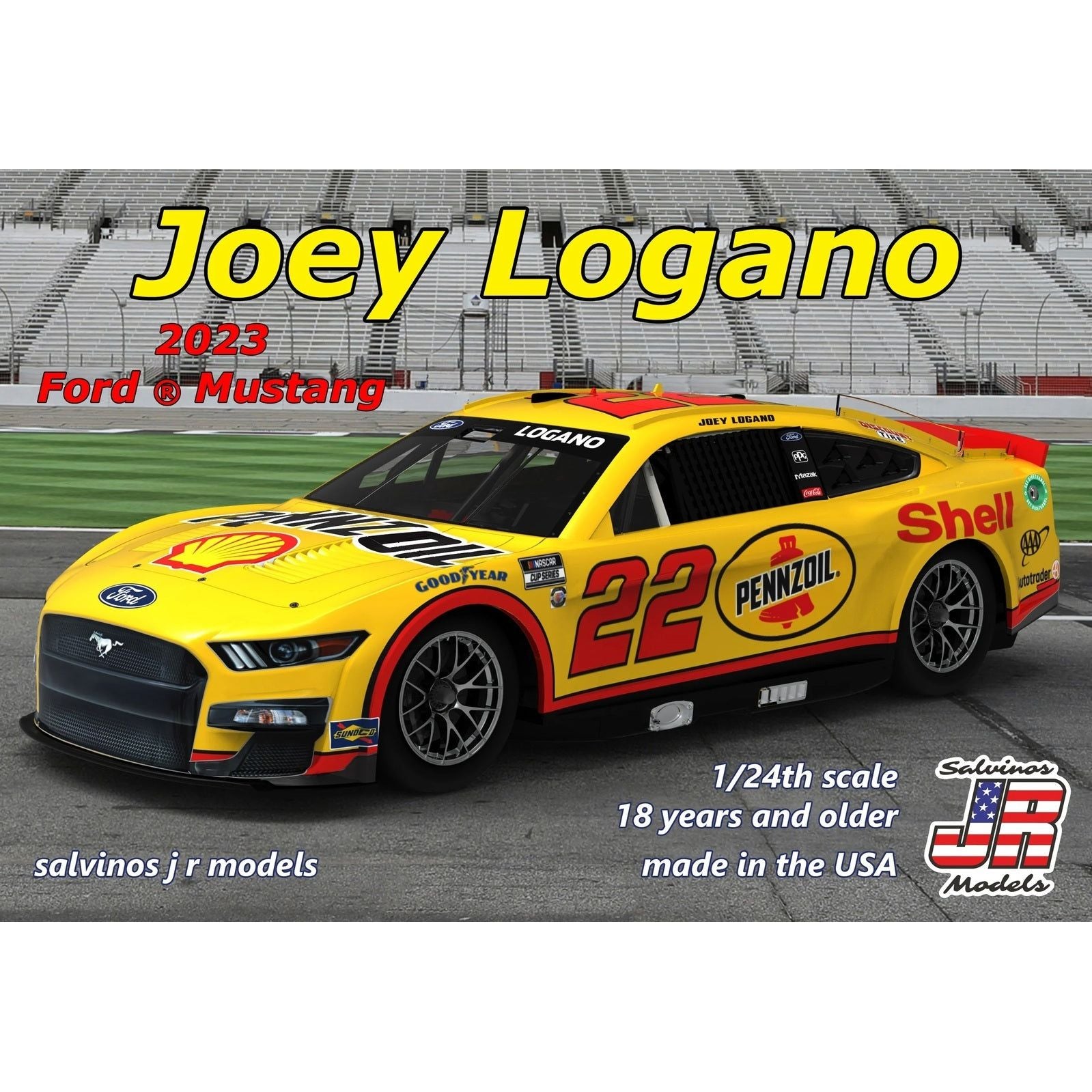 SALVINOS JR 1/24 Team Penske 2023 Joey Logano Ford Mustang Primary Plastic Model Kit