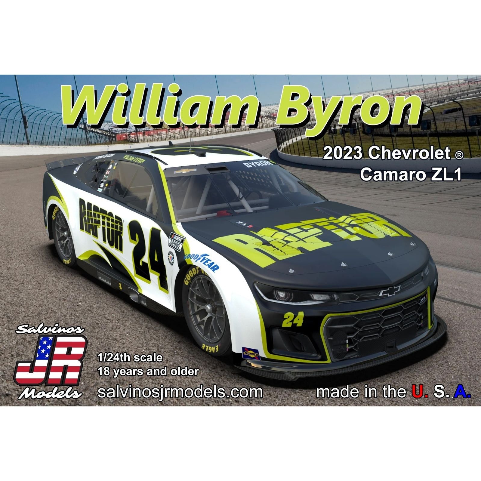 SALVINOS JR 1/24 William Byron 2023 Chevrolet Camaro ZL1 Next Gen Raptor No.24 Plastic Model Kit