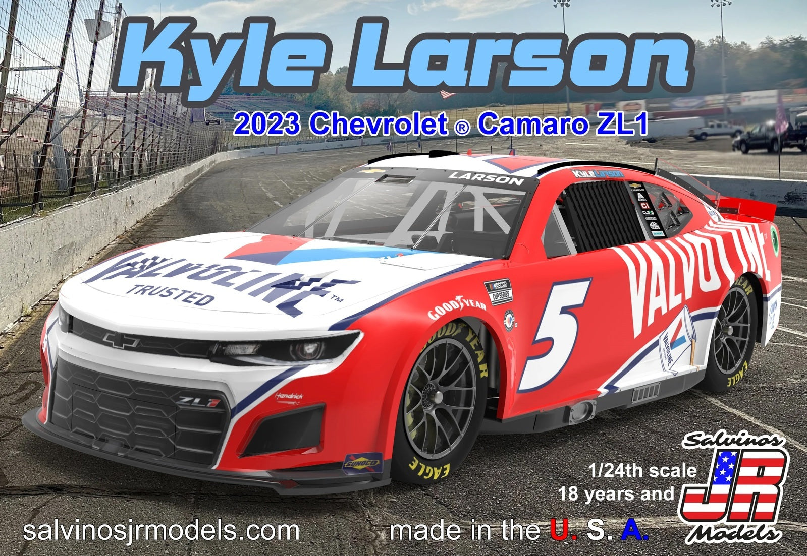 SALVINOS JR 1/24 Hendrick Motorsports Kyle Larson 2023 Camaro "Valvoline" Plastic Model Kit