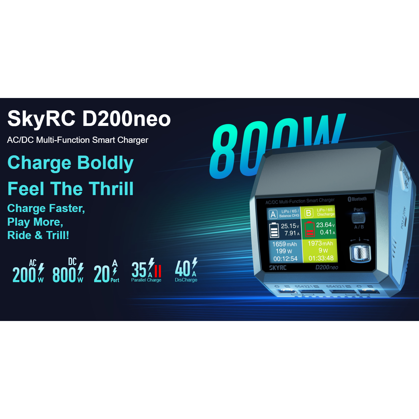 SKYRC D200 Neo Duo AC/DC charger (AC 200W - DC 2x400W)