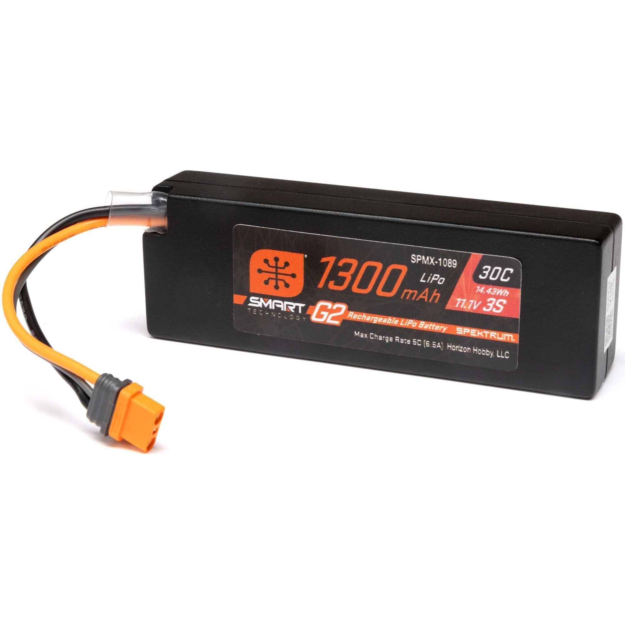 Spektrum 1300mAh 3S 11.1v 30C Smart G2 LiPo Battery with IC2 Connector, Grom BLX