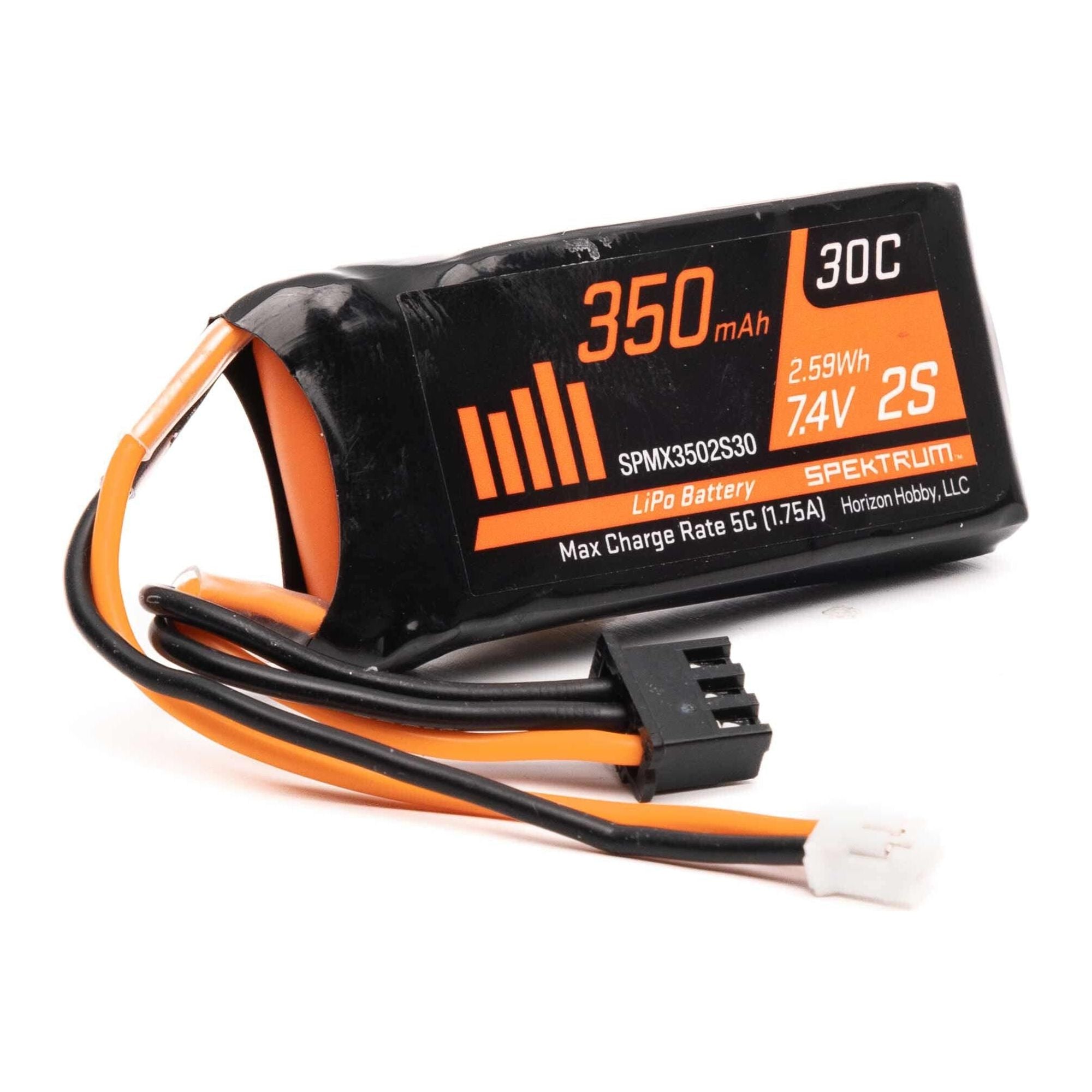 Spektrum 350mAh 2S 7.4V LiPo with PH2.0 2 Pin Connector, DYNB0012 SCX