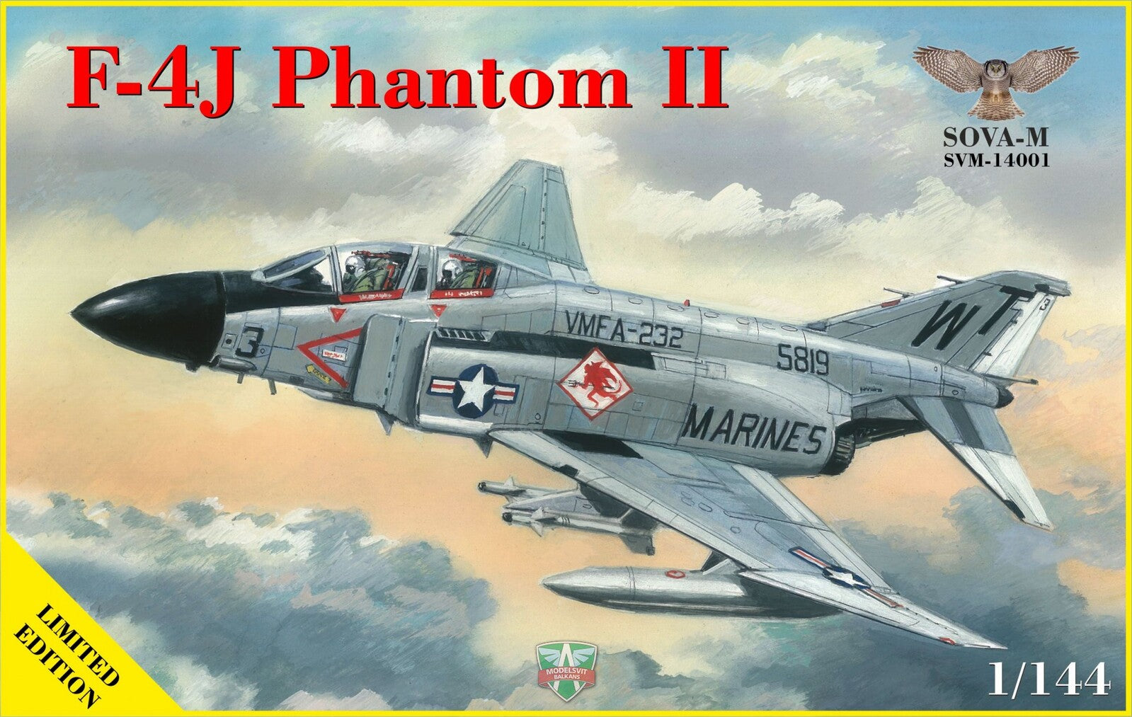 Sova-M 1/144 F-4J Phantom II Plastic Model Kit