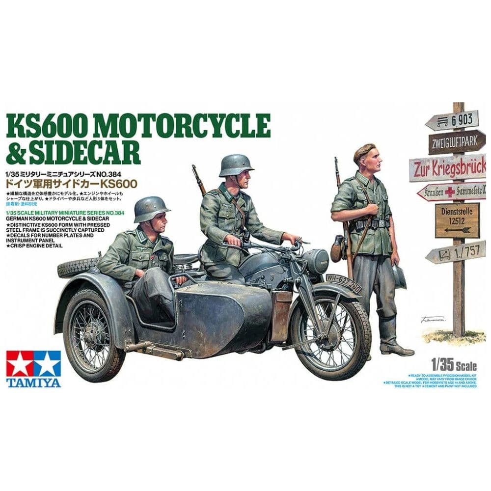 TAMIYA 1/35 German KS600 Motorcycle with Sidecar