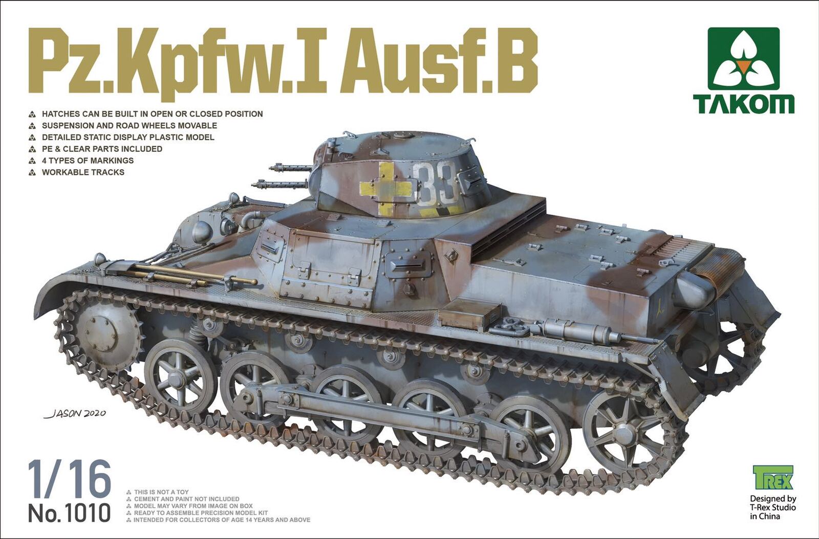 Takom 1/16 Pz.Kpfw.I Ausf.B Plastic Model Kit