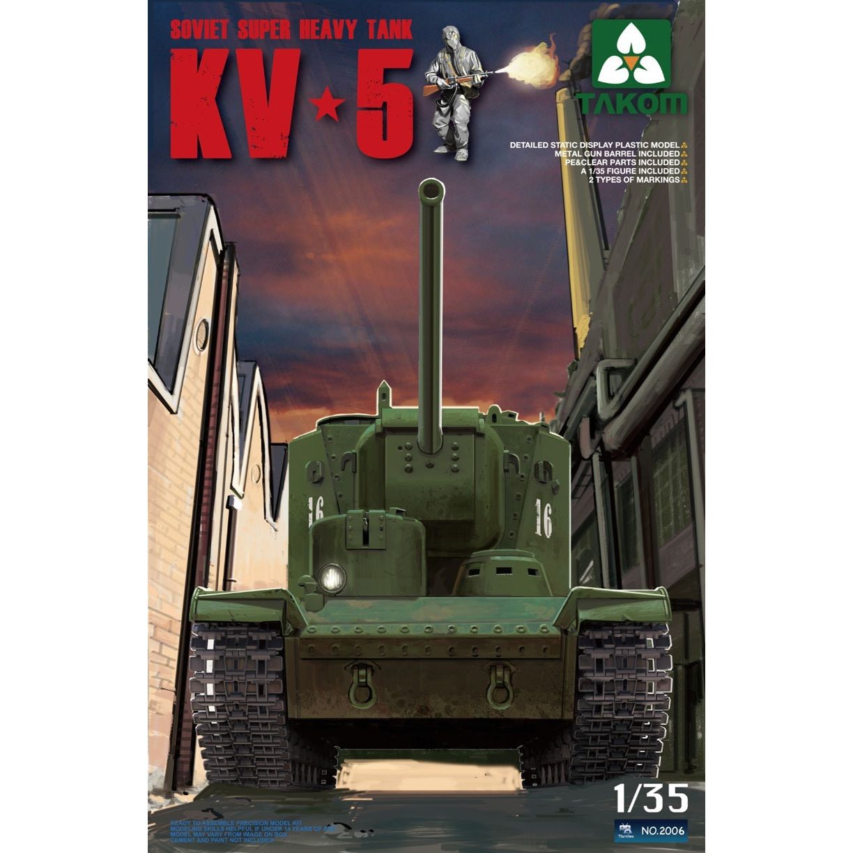 Takom 1/35 Soviet Super Heavy Tank KV-5 Plastic Model Kit