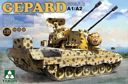 Takom 1/35 Bundeswehr Flackpanzer1 Gepard SPAAG A1/A2  2 in 1 Plastic Model Kit [2044X]