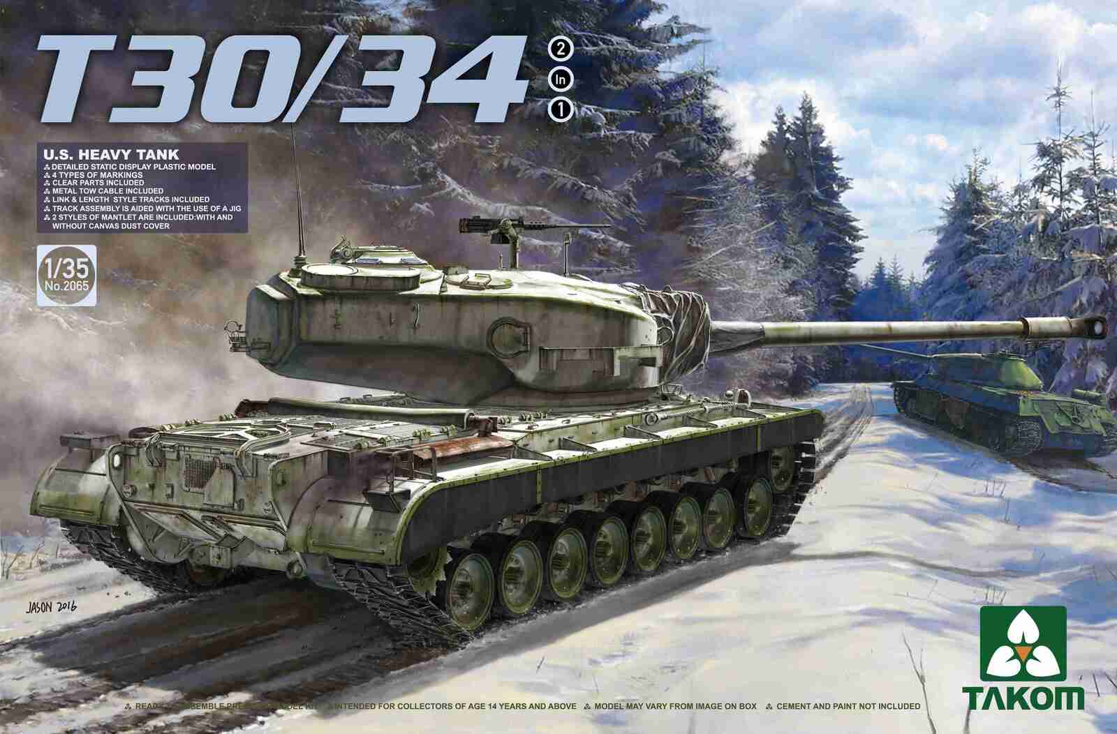 Takom 1/35 U.S. Heavy Tank T30/34 2 in 1 Plastic Model Kit