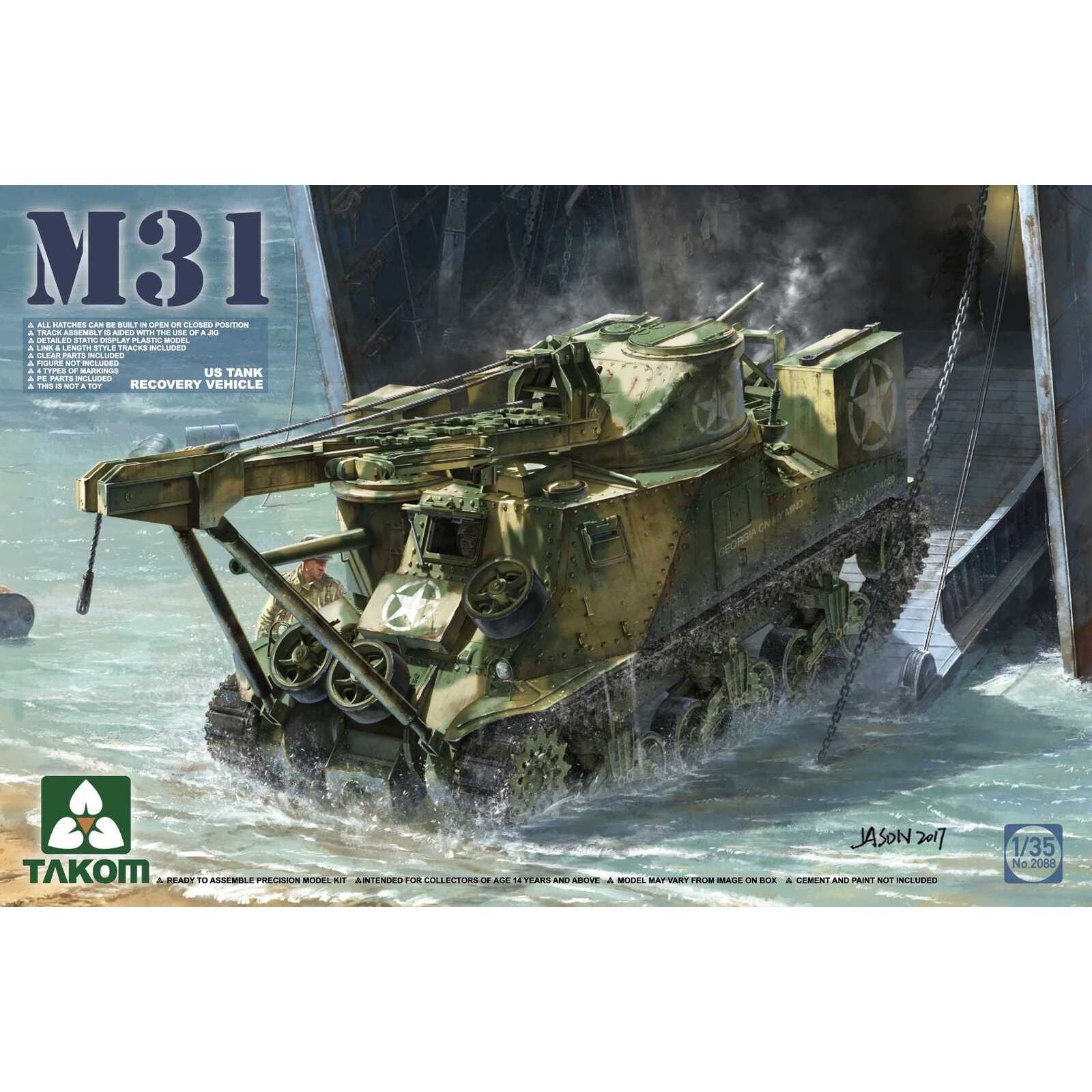 Takom 1/35 M31 US Tank Recovery Vehicle Plastic Model Kit [2088]