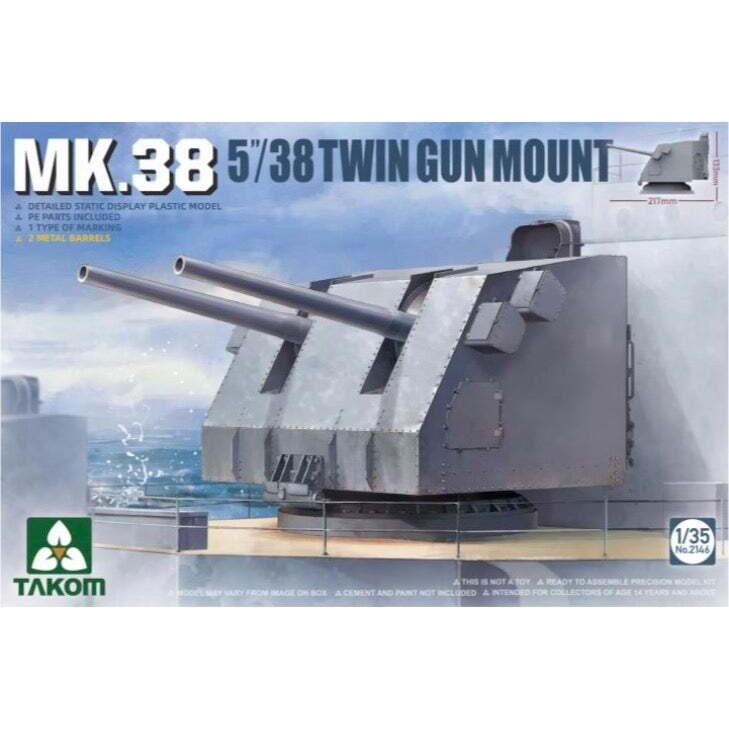 Takom 1/35 MK.38 5''/38 Twin Gun Mount (Metal barrel) Plastic Model Kit