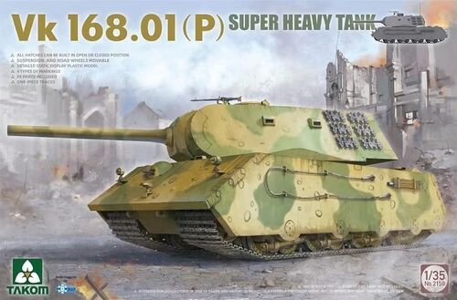 Takom 1/35 Vk 168.01(P) Super Heavy Tank Plastic Model Kit [2158]