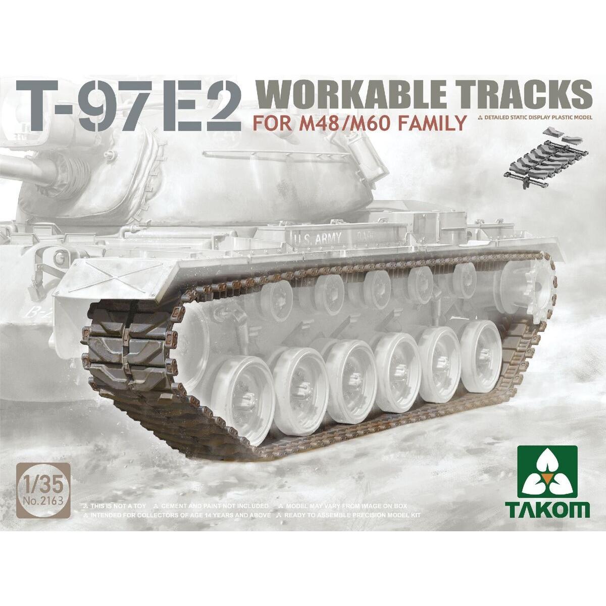 Takom 1/35 T-97E2 Workable Tracks For M48/M60 Family Plastic Model Kit [2163]