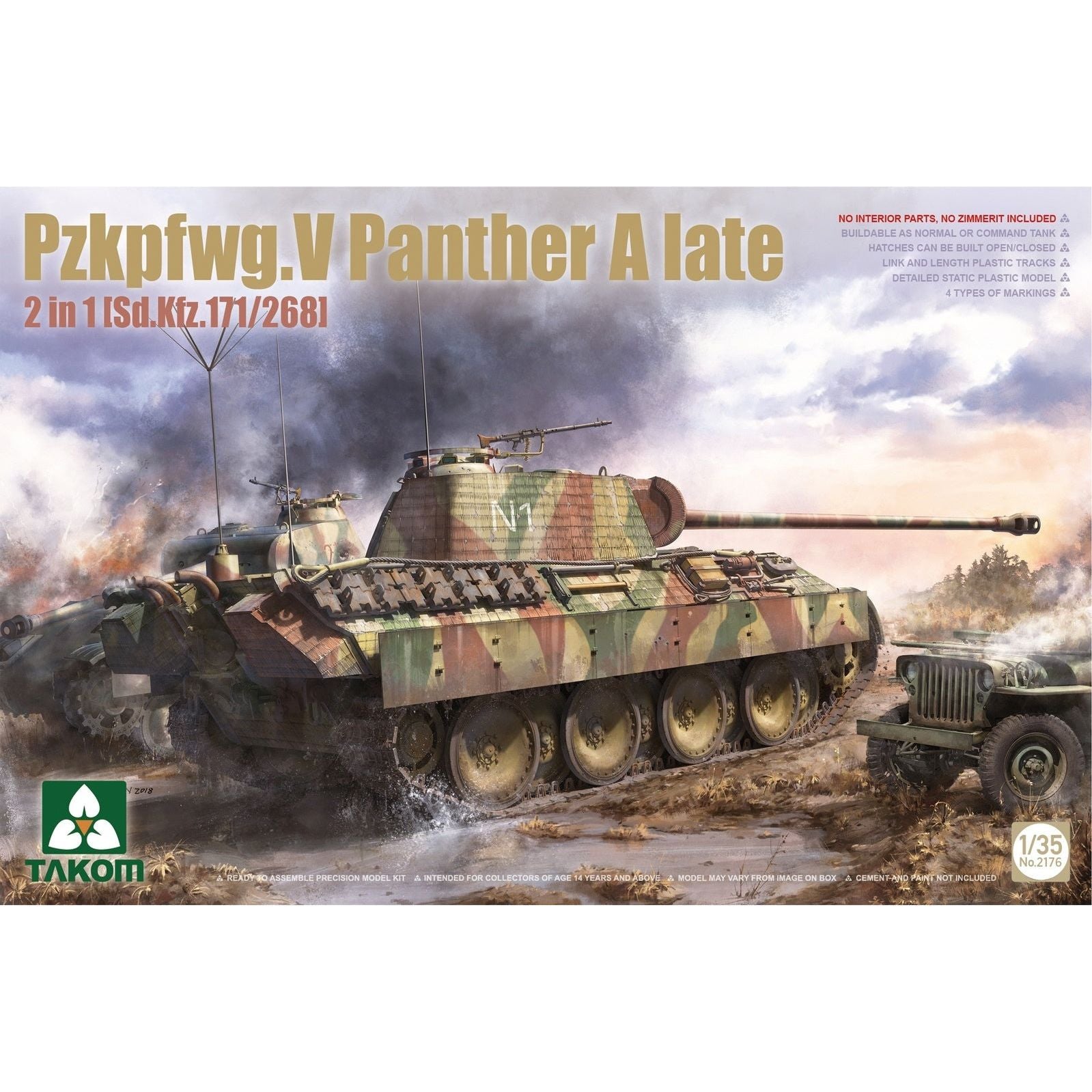 TAKOM 1/35 Pzkpfwg.V Panther A Late 2 in 1 [Sd.Kfz.171/268]