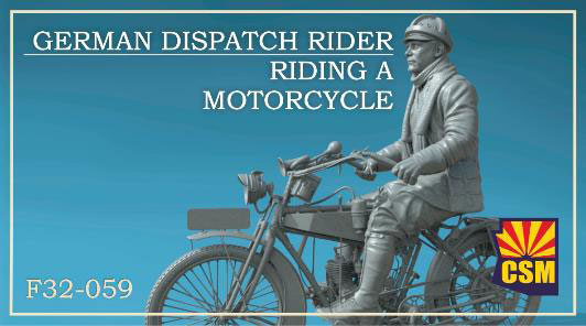 COPPER STATE MODELS German Dispatch Rider riding a motorcycle