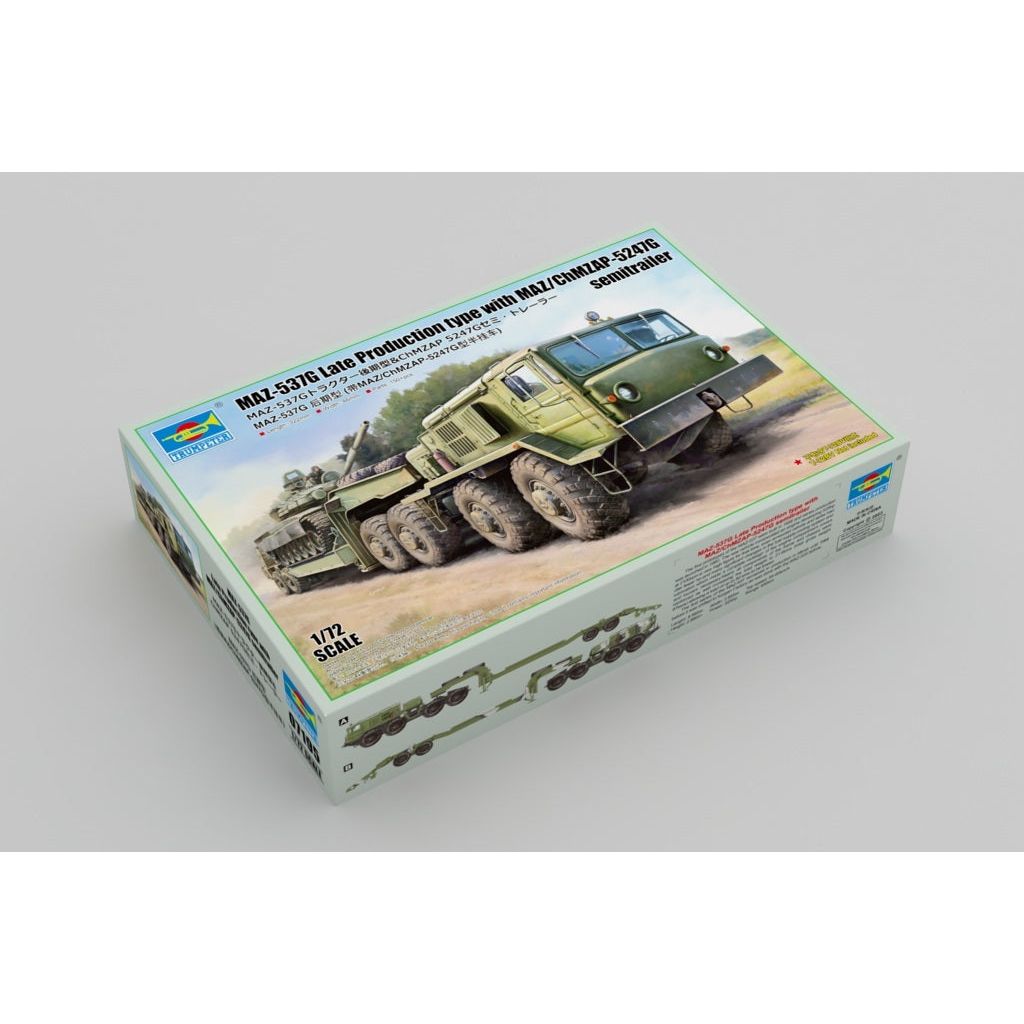 Trumpeter 1/72 MAZ-537G Late Production type with MAZ/ChMZAP-5247G semitrailer Plastic Model Kit