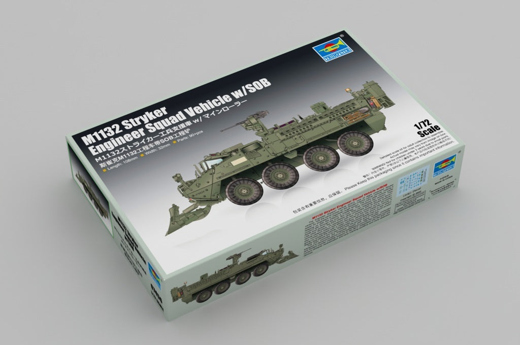 Trumpeter 1/72 M1132 Stryker Engineer Squad Vehicle w/SOB Plastic Model Kit