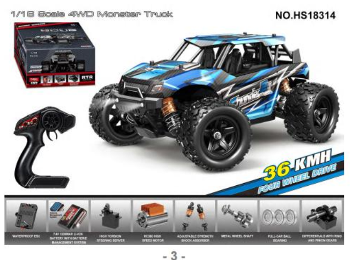 TORNADO Thunder 1/18 4WD RTR High speed truck 2.4g 35KM 20 Minute runtime