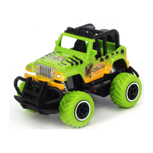 TORNADO RC 1:43 Scale mini off-road graffito jeep Green RTR car Body, (Requires AA Batteries)