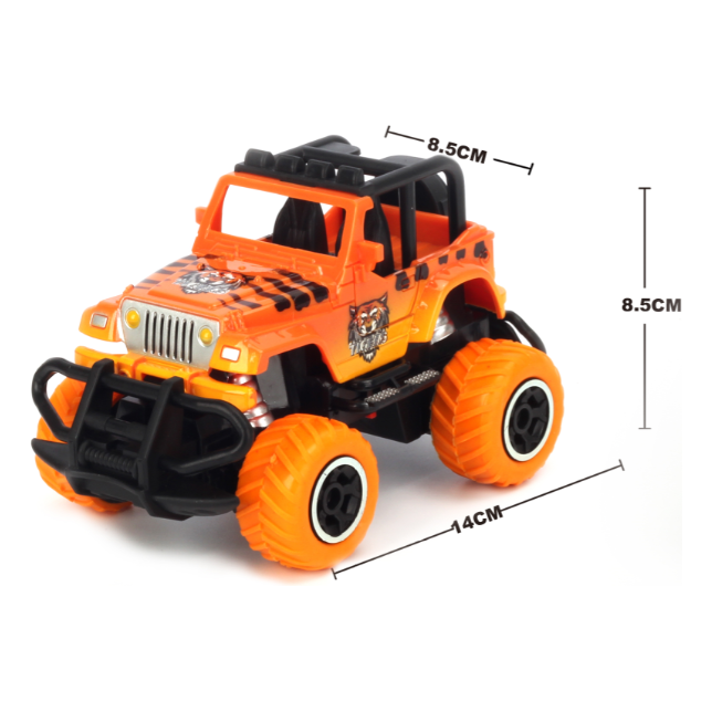 TORNADO RC 1:43 Scale mini off-road graffito jeep Orange RTR car Body, (Requires AA Batteries)