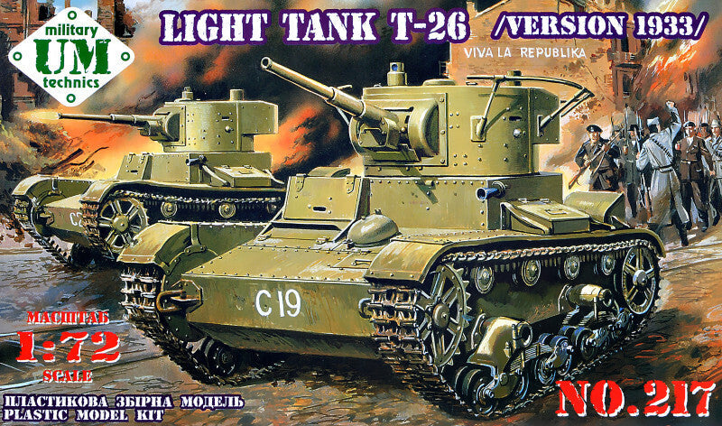 UM-MT 1/72 SOVIET LIGHT TANK T-26 wz.1933 . Plastic Model Kit